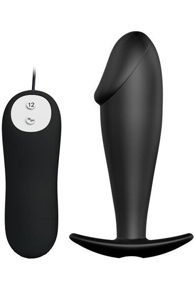 Pretty Love Anal Plug Black with Remote Control Analplugg med vibrator