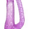 Double Penetrating Vibrating Jelly Dildos Purple