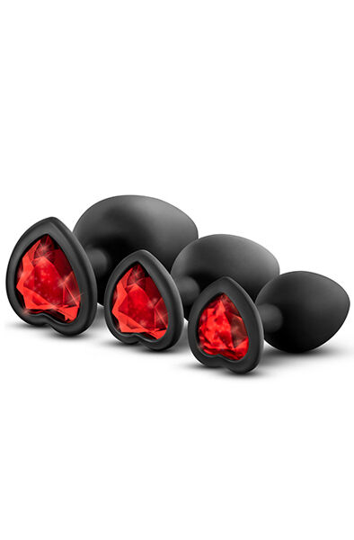 Luxe Bling Plugs Training Kit With Red Gems Analpluggar paket