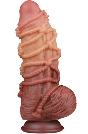 Dual Layered Platinum Silicone Cock Rope 24,5 cm Grövre dildo