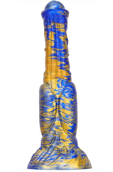 Metallic Fantasy Dildo Jumbox Blue/Gold 24 cm Dragon dildo