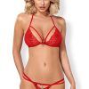 Obsessive 838-SET-3 Set 2-pcs Red S/M
