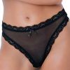 Mesh Thong With Ruched-Back S/M Trosa