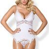 Obsessive 810-COR-2 Corset & Thong White S/M Korsett med stringtrosa