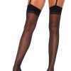 Leg Avenue Sheer Backseam Stockings Black O/S Strumpbyxor