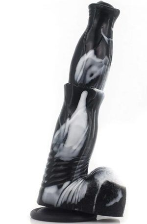 Orzyl Dildo Black/White 24,5 cm Dragon dildo
