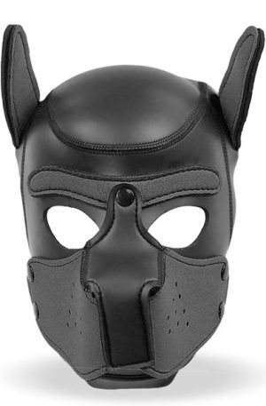 Dog Hood With Removable Muzzle Black M BDSM mask