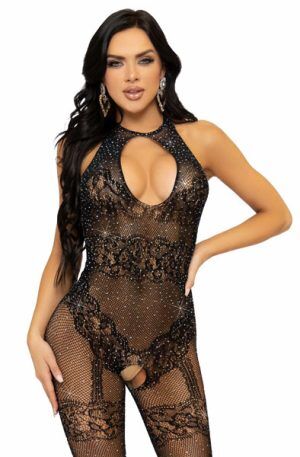 Seamless Fishnet Bodystocking Black O/S Bodystocking