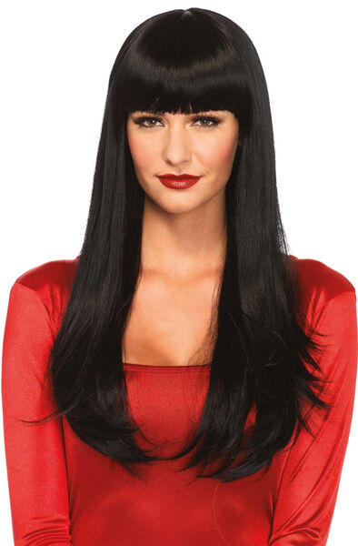 Leg Avenue Bangin' Long Straight Wig Svart Peruk
