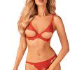 Obsessive Bergamore 2-pcs Set Red XS/S