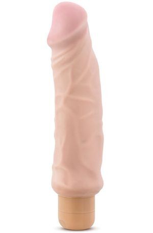 X5 Plus Vibrating Hard On Beige 22 cm Dildo med vibrator