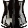 Black Level Vinyl Corset With Thong XL Korsett