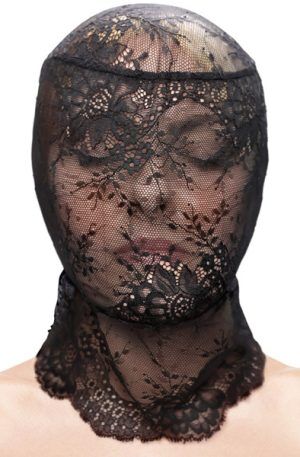 Fetish & Fashion Lace Hood Black BDSM mask
