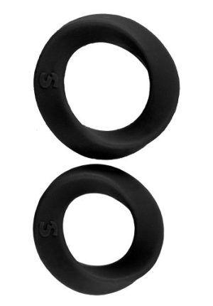 Shots Toys: Endless Cockrings, dubbelpack, svart