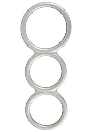 You2Toys: Metallic Silicone Triple Cock and Ball Ring