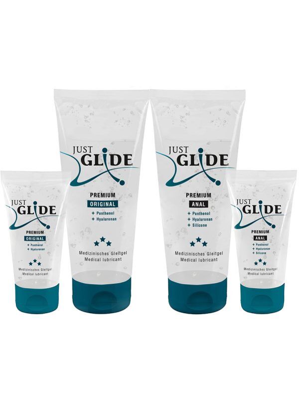 Just Glide: Premium Set Glidmedel, Original & Anal