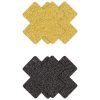 Glitter Cross Pasties Black & Gold 2 Pair