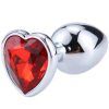 Red Scarlet Anal Plug With Heart Jewel L Analplugg metall