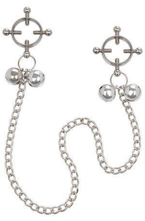 Cal Exotics 4-Point Nipple Press With Bells Bröstklämmor med kedja