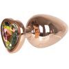 Metal Heart Plug Gold Rose Large Buttplug