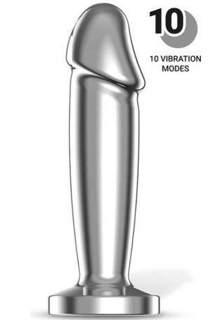 Sarmy Vibrating Chrome Anal Plug Medium Analplugg med vibrator