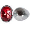 Diamond Butt Plug Silver/Red Small Analplugg