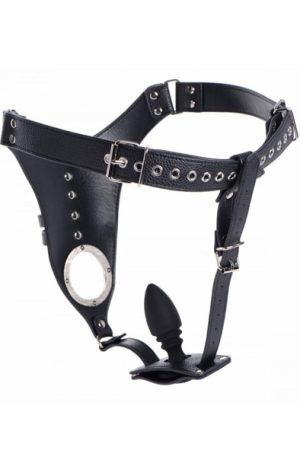 Penis Chastity Belt With Silicone Anal Plug Kyskhetsbälte