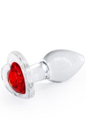 NS Novelties Crystal Desires Red Heart M Analplugg i glas