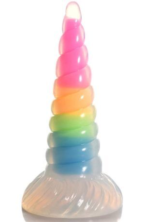 Luminescent Rainbow Silicone Dildo 20 cm Dragon dildo