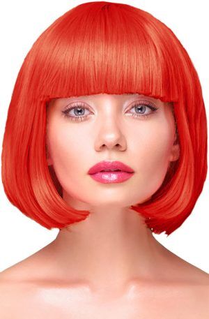 Party Wig Short Straight Red Hair Peruk