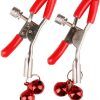 Double Bell Nipple Clamp Red Bröstvårtsklämmor