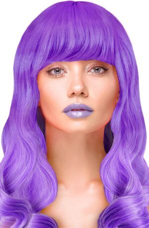 Party Wig Long Wavy Purple Hair Peruk