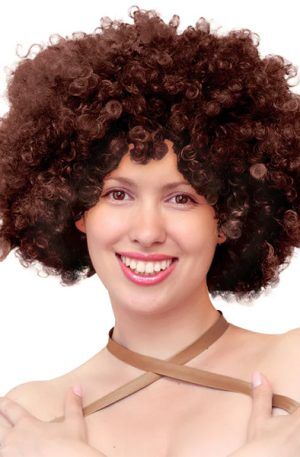Party Wig Afro Hair Brown Peruk