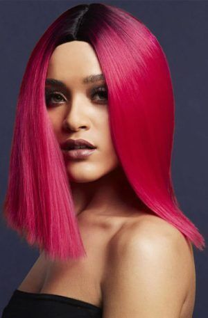 Fever Kylie Wig Two Toned Blend Magenta Pink Peruk