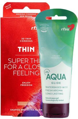 RFSU Thin 30 st + Aqua Glide 100ml Paketerbjudande
