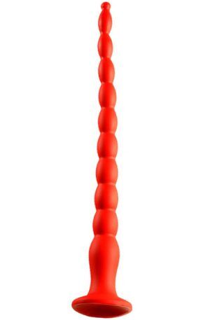 Stretch Worm Long Dildo Red 43cm Extra lång analdildo