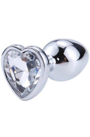 Heart White Anal Plug With Heart Jewel M Analplugg metall
