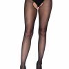 Sheer Crotchless Pantyhose Black O/S Strumpbyxor