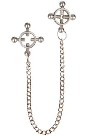 4-Point Nipple Press With Chain Bröstklämmor med kedja