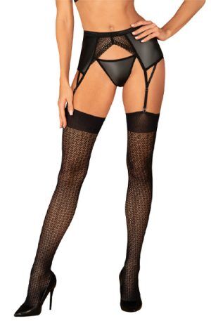 Obsessive S824 Stockings Black S/M/L Stay-ups
