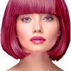 Party Wig Short Straight Burgundy Hair Peruk