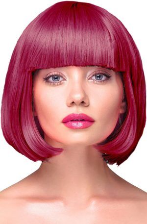 Party Wig Short Straight Burgundy Hair Peruk