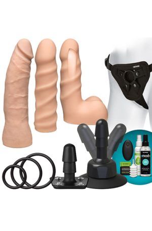 Doc Johnson Vibrating Dual Density Set Wireless Remote Strap-on paket