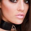 Heart Lock & Key Collar Silver/Black Choker