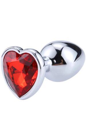Red Scarlet Anal Plug With Heart Jewel S Analplugg metall
