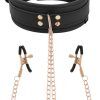Coquette Fantasy Collar With Nipples Clamps Halsband med bröstklämmor