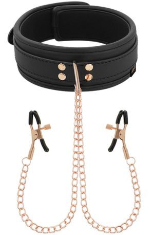 Coquette Fantasy Collar With Nipples Clamps Halsband med bröstklämmor