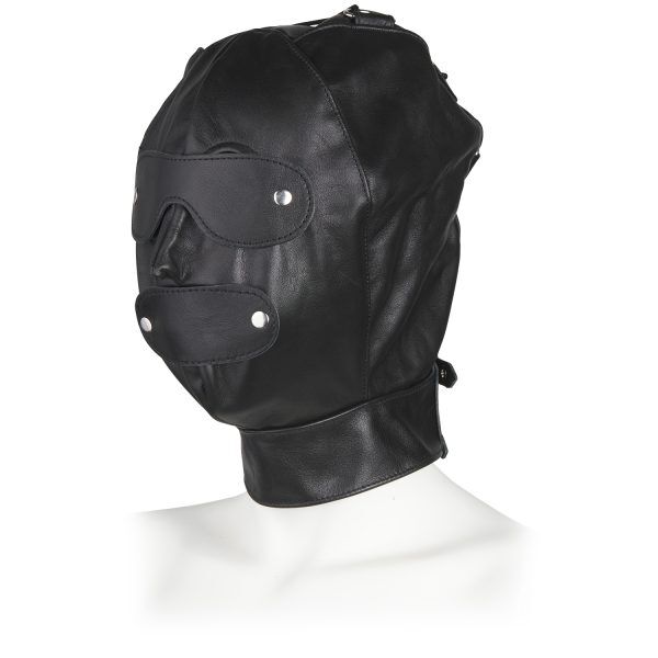 Rimba Justerbar Läder Mask - Svart - One Size