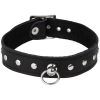 Rimba Justerbart Läder Halsband - Svart - M/L