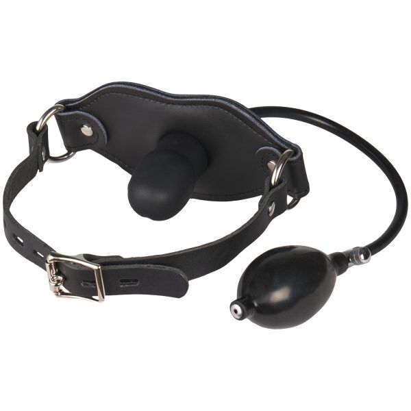 Master Series Silencer Uppblåsbar Silikon Penis Gag - Svart